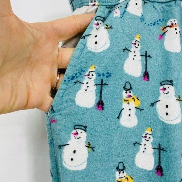 Munki Munki Womens Snowman Flannel Pajama Set Super Soft Cozy Size XXLarge - Picture 4 of 15